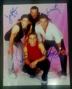 98 Degrees Boy Band All Four Signed Color Photograph 8" X 10" With COA VG / EX - Picture 1 of 8