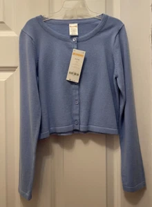 NWT Gymboree Blue Crop Sweater Cardigan Girls Sz 7/8 - Picture 1 of 3