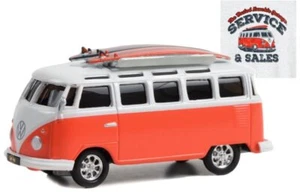 VW Volkswagen Samba Bus with Surfboards - 1964 - red / white - Greenlight 1:64 - Picture 1 of 6