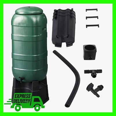 Space Saving 150L Slimline Water Butt Set Including Tap With Stand & Filler Kit - Image 1 of 3