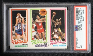 1980 Topps Jan Van Breda Kolff Julius Erving Magic Johnson PSA 7 Rookie RC HOF