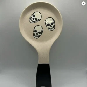 Goth Skull Spoon Rest Halloween Kitchen Decor NWT - Picture 1 of 10