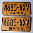 VINTAGE NEW YORK NY LICENSE PLATE TAG PAIR SET #4685-AXV