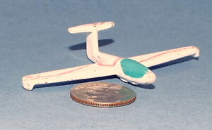 Small Micro Machine Plastic Glider White with Red trim