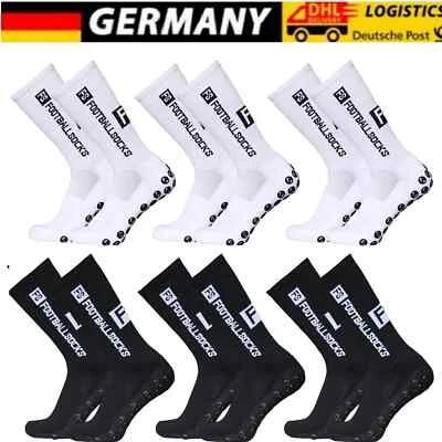 MARKENLOS 6 Paare FS FootballSocks Anti-Rutsch Grip Socken Fußball Fitness 39-46 Bewegung