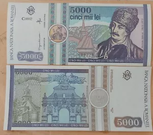 Romania 5000 Lei 1992 Pick 103 UNC Low number 000233 - Picture 1 of 3