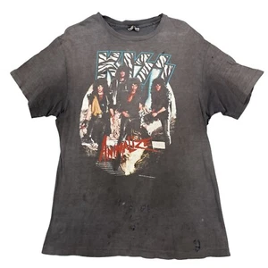 VTG KISS Animalize 1985 Grey T-Shirt Size Large - Picture 1 of 10
