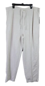 Men's CUBAVERA Flax Khaki Natural LINEN + Drawstring Pants 2XB x 32 - Beige NWT - Picture 1 of 9