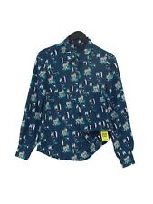 Tara Jarmon Women's Shirt UK 8 Blue 100% Polyester Long Sleeve Collared Basic