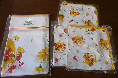 Nappe maille 150 x 200 cm + 6 serviettes de tables assorti décors printanier - Photo 1/4