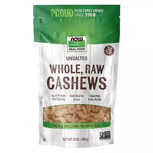 NOW FOODS Cashews Whole Raw & Unsalted 10 oz - Picture 1 of 4