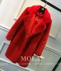 Luxury Womens Fur Lapel Collar Mid Long Jacket Thicken Winter Coats  Parka Sz