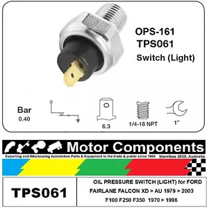 OIL PRESSURE SENDER for FORD FALCON XD > AU F100 FAIRLANE 1970 > 2003 - Picture 1 of 2