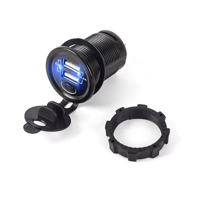 Quick Charger USB Car Charger Phone Fast Charger Dual USB Outlet with - Imagen 1 de 4