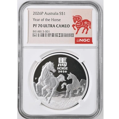 2026 Australia Lunar Year of the Horse 1 oz Silver Coin NGC PF 70 UCAM - Image 1 of 4