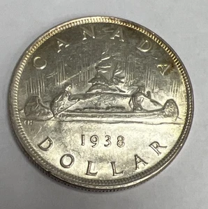 1938 Canada Silver Dollar Coin - Better Date - Picture 1 of 6
