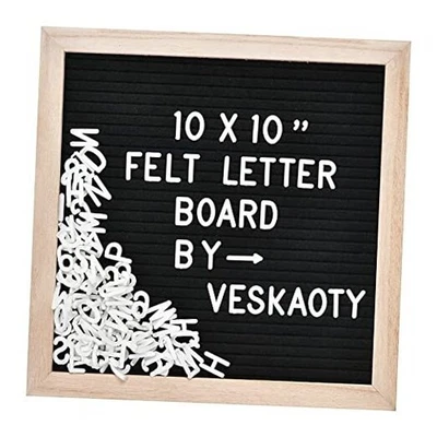 Tablero de letras de fieltro con 294 letras, números y símbolos - 10 x 10 pulgadas negro Foto 1 de 4