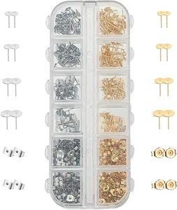 Gold Ohrring Pfosten und Rückseiten - 400 Stück 316L Edelstahl Hypoallergen Ohrri - Bild 1 von 9
