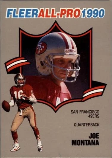 Letrero metálico Fleer All-Pro 1990 Joe Montana San Francisco 49ers QB 12x8 pulgadas Foto 1 de 1