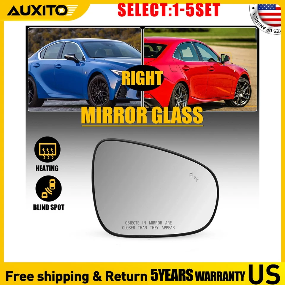 Espejo retrovisor lateral térmico de vidrio para pasajero Lexus GS350 LS460 ES350 IS250 IS350 1-5X Foto 1 de 4