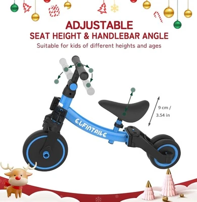 Bicicleta de equilibrio BRY 5 en 1 para niños pequeños triciclo para niños de 1 a 3 años niños niñas 3 ruedas Foto 1 de 4