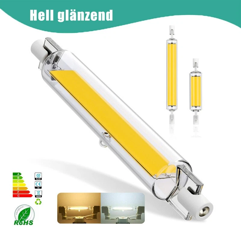 R7s LED 118mm 78mm Glasröhre Glühbirne Dimmbar Birne Ersetzen Halogen lampe COB - Bild 1 von 4