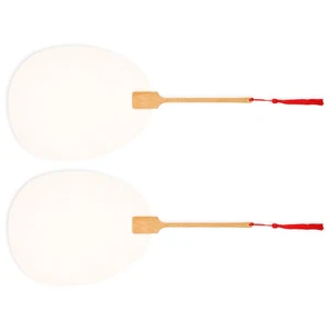 2 Piezas Ventilador en Blanco con Bolas de Papel Niños Pintura Abanicos Decorativos Mano - Imagen 1 de 12