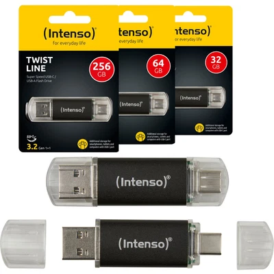 Intenso Twist Line 32 GB, 64 GB, 256 GB USB 3.2 Super Speed USB-C & USB-A - Bild 1 von 3