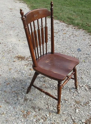 TELL CITY Solid Maple Cattail Back Dining Side Chair - Image 1 of 4