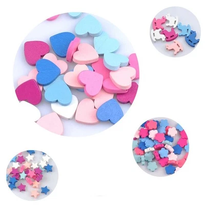 100pcs DIY Schmuck Holz Lose Perlen Horse&heart&star&flower Form mit Loch - Bild 1 von 4
