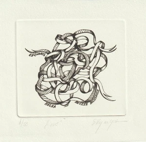 Original limitierte Auflage Radierung Exlibris Kunstdruck von DE KOSTER ELLY / Holland - Bild 1 von 1