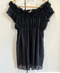 VICTORIA'S SECRET Black Babydoll Nightie Size Medium Romantic, Seductive - Picture 1 of 6