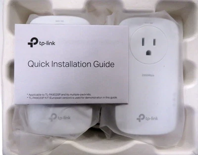 TP-Link AV2000 Powerline Ethernet Adapter TL-PA9020P KIT – 2 Gigabit Ports  USED - Image 1 of 4