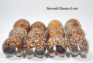 Set of 4 Vintage Cowrie Shell Napkin Rings – Coastal Bohemian Table Décor - Picture 1 of 9