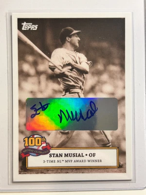 Stan Musial AUTO Topps 100 Birthdays 2020 Certified Autograph STM COA Signature - Image 1 of 4