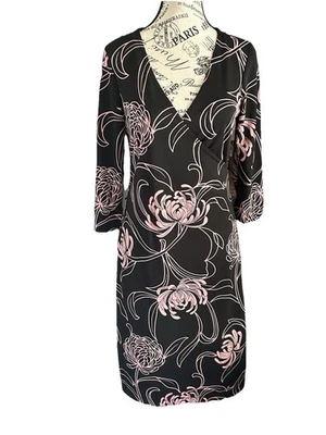 Vestido La Belle Vintage Negro Rosa Floral Manga Larga Talla L EE. UU. Años 90 Y2K Hada Foto 1 de 4