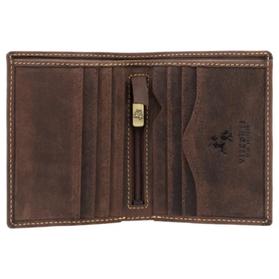 Visconti Mens Oil Brown  'Arrow' Leather Slim Bifold Wallet Gift Boxed Style 705 - Image 1 of 4