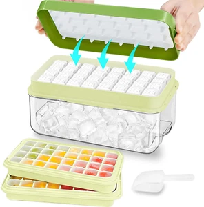Ice Cube Tray Kit with Lid, Bin, and Scoop - Green - Picture 1 of 7