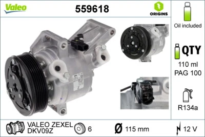 Compresor VALEO 559618, aire acondicionado para MAZDA Foto 1 de 4