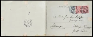 Frankreich 1904 Gütesiegel bunte und lange Postkarte mit Sämann & Menschenrecht Briefmarken Po - Bild 1 von 3