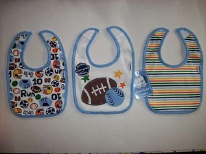 Juego de 3 piezas Gerber Bib para bebés niños niñas deportes fútbol americano OSFM surtidos de colores - Imagen 1 de 4