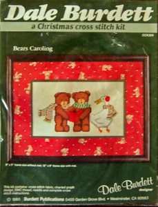 1985 Dale Burdett "BEARS CAROLING" Christmas Cross Stitch Kit #CCK200 - Sealed!  - Picture 1 of 3