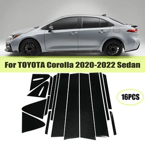 16pcs Door Pillar Post Trim Cover Sticker For Toyota Corolla Sedan 2020-22 BLACK - Bild 1 von 12