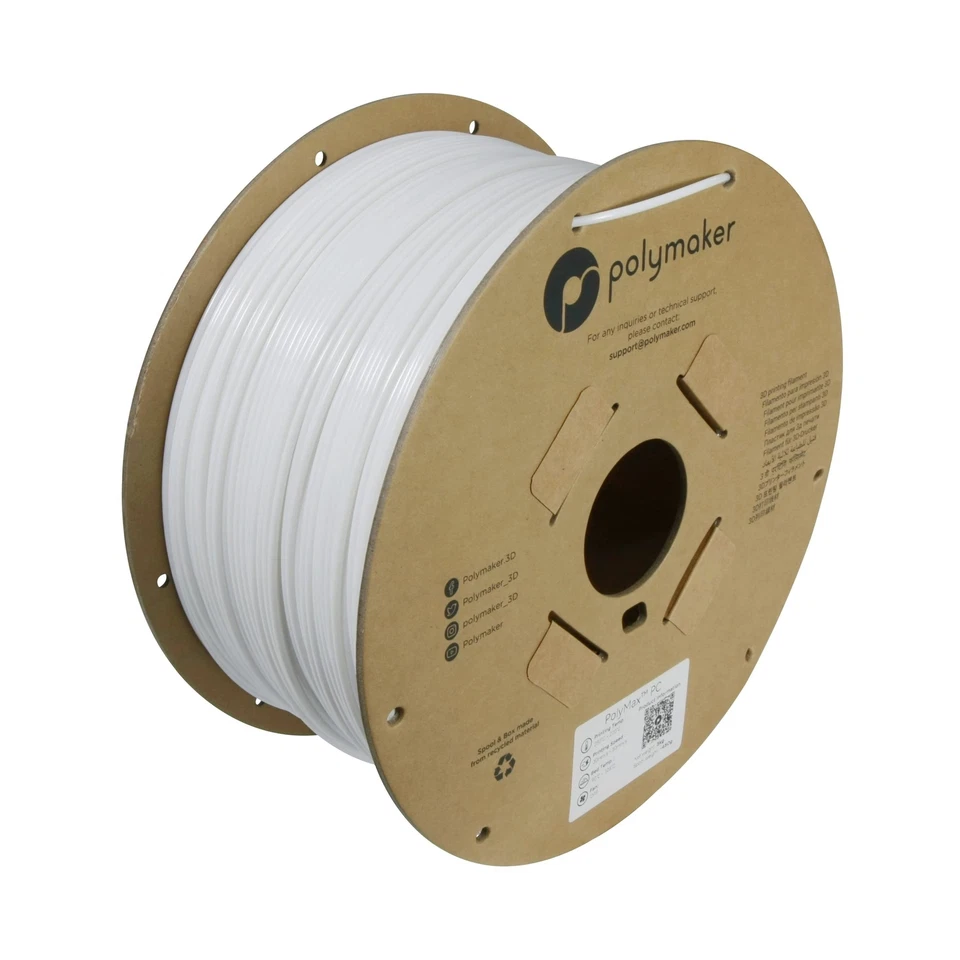 Filamento PC resistente Polymax Polymax 2,85 mm, filamento de policarbonato blanco 2,85... Foto 1 de 4
