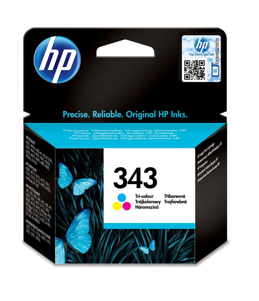 HP 343 Tintenpatrone Multipack - Cyan, Magenta, Gelb (C8766EE)