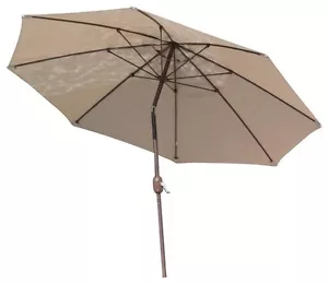9 FT ALUMINIUM ROUND MARKET OUTDOOR PATIO UMBRELLA POLE w/ PULLEY NATURAL FABRIC - Picture 1 of 4