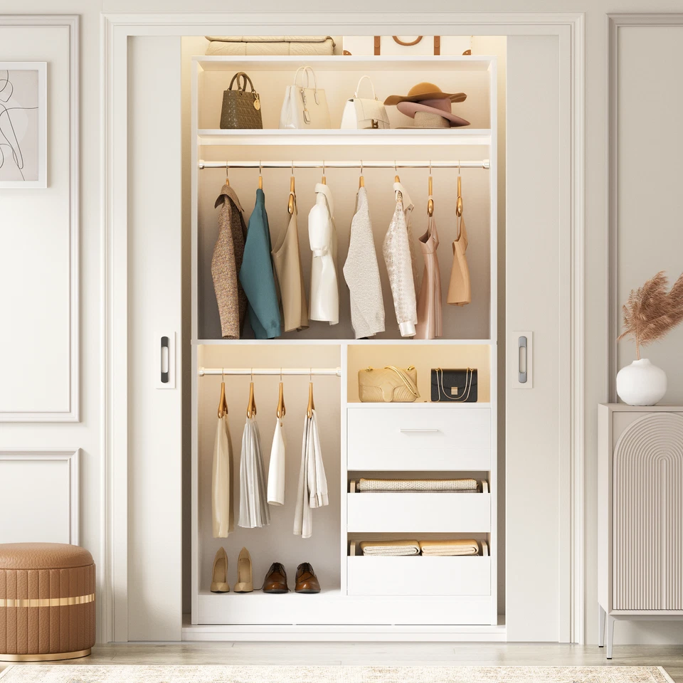 36" Freestanding Closet System With 2 Hanging Rods ＆ 3 Open Drawers ＆ 3 Shelves - Image 1 of 1