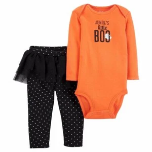 Carters Girls "Aunties Little Boo" Halloween Bodysuit & Tutu Pants Size 3 mo NWT - Picture 1 of 1
