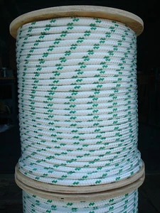 NovaTech XLE Halyard Sheet Line, Dacron Sailboat Rope 7/16" x 150' White/Green - Picture 1 of 3