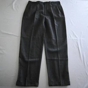 Nautica 38x34 Rigger Gray Birdseye Tweed 100% Wool Pleated Cuffed Dress Pants - Picture 1 of 9